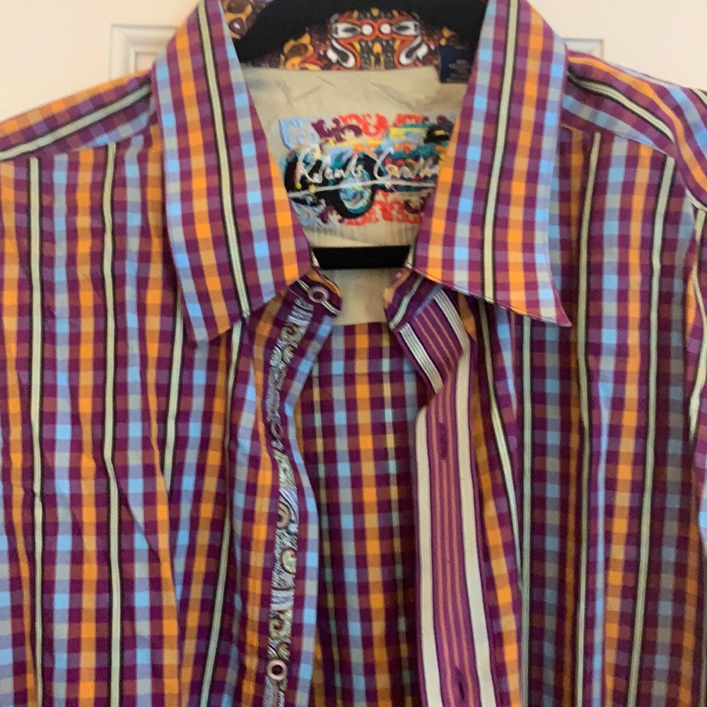 Robert graham long sleeved decorative shirt
